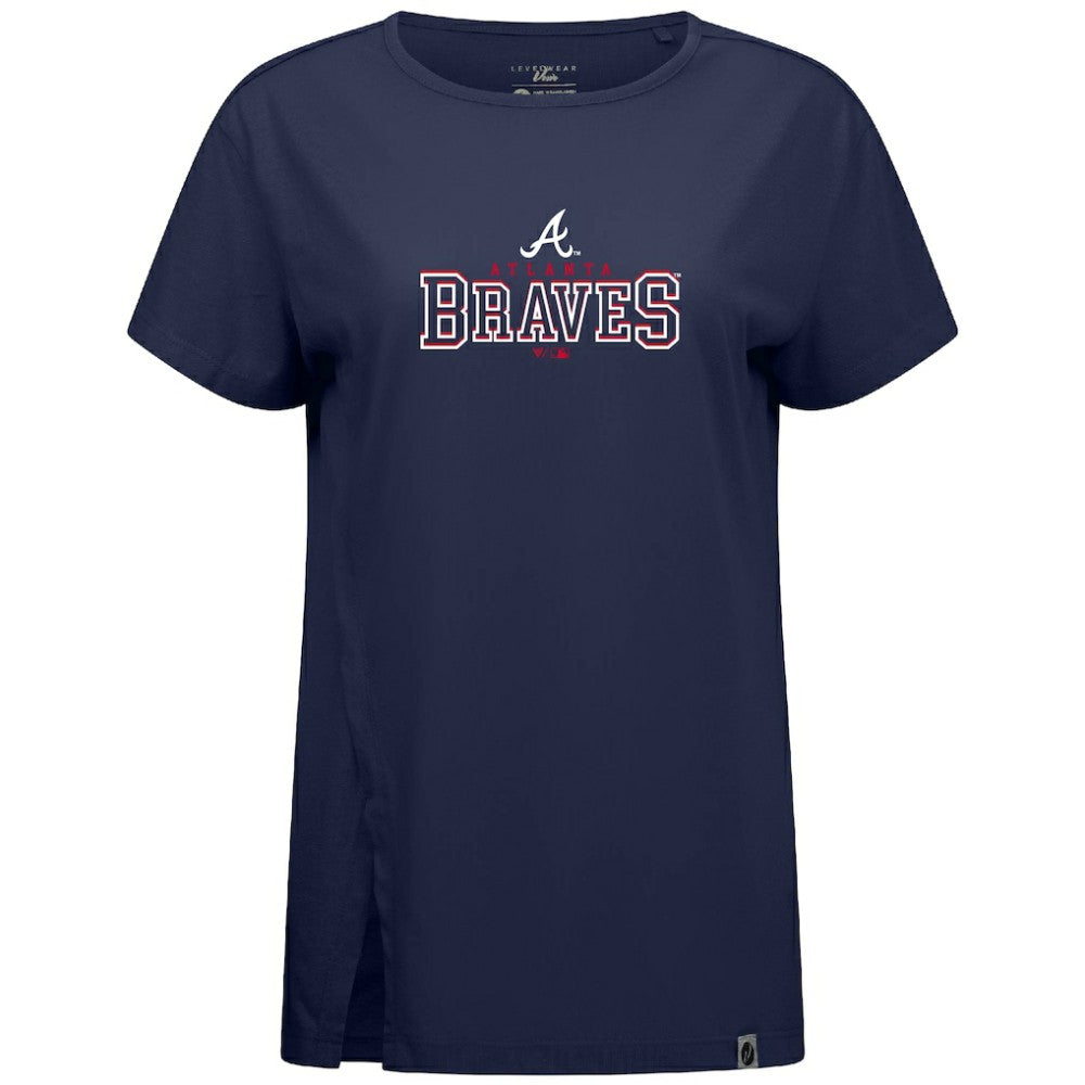 Navy Atlanta Braves Levelwear Women's Influx Journey T-Shirt