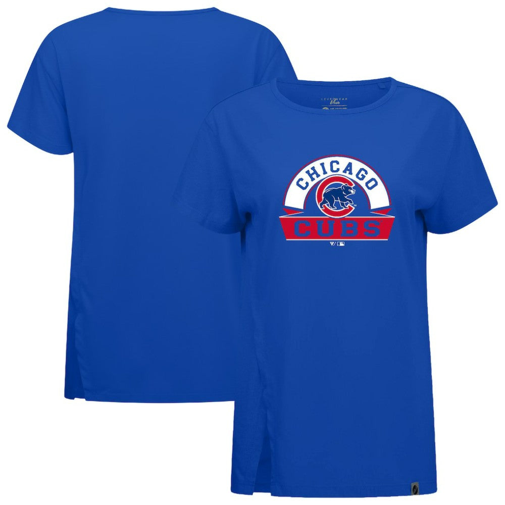 Royal Chicago Cubs Levelwear Women's Influx Banner Arch T-Shirt