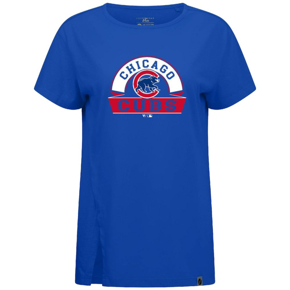 Royal Chicago Cubs Levelwear Women's Influx Banner Arch T-Shirt