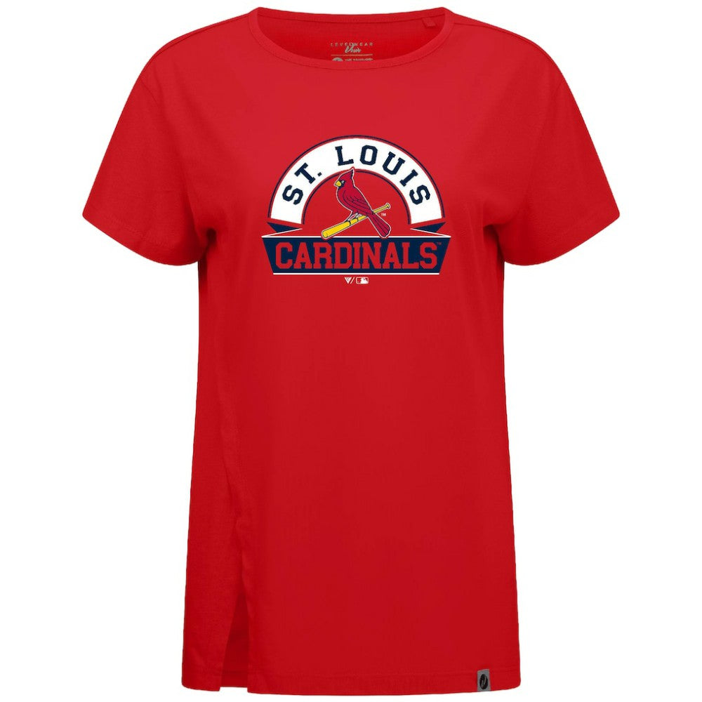 Red St. Louis Cardinals Levelwear Women's Influx Banner Arch T-Shirt