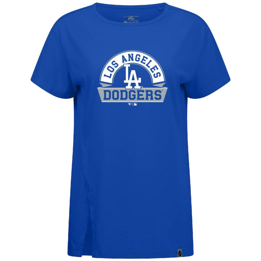 Royal Los Angeles Dodgers Levelwear Women's Influx Banner Arch T-Shirt