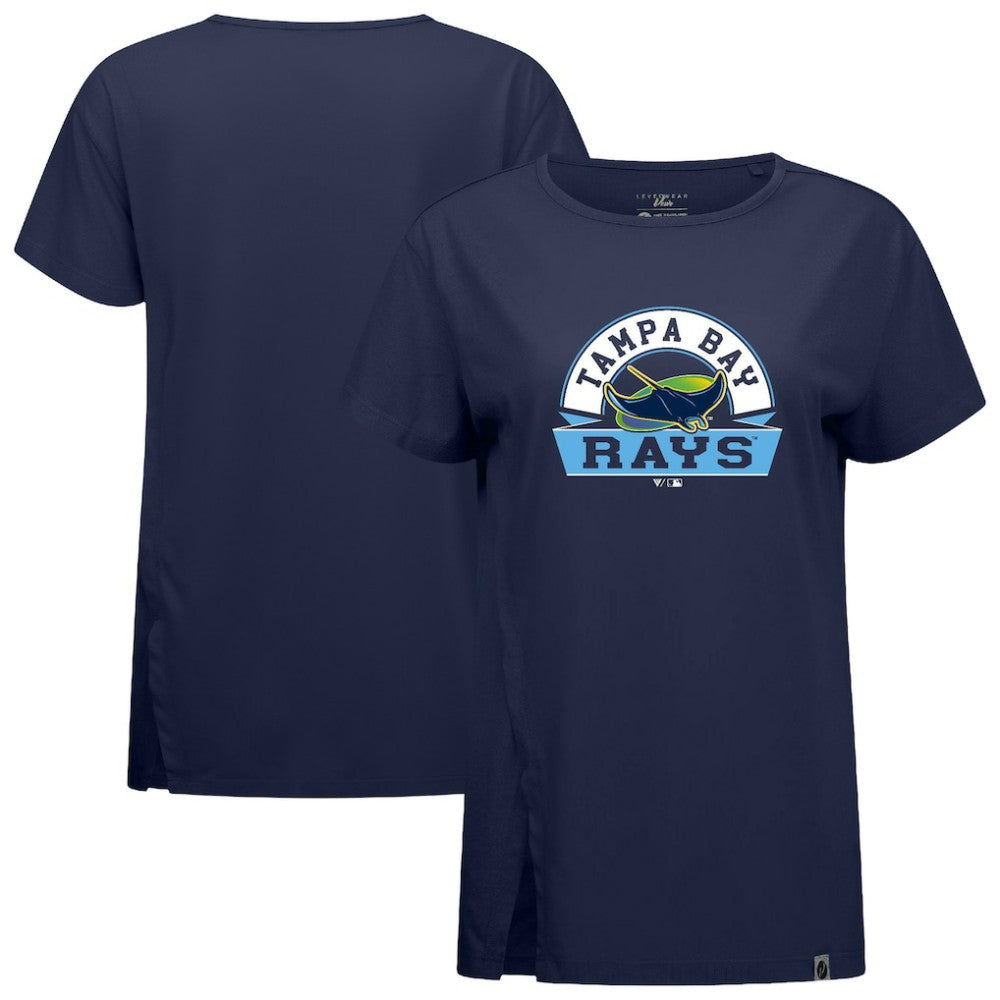 Navy Tampa Bay Rays Levelwear Women's Influx Banner Arch T-Shirt