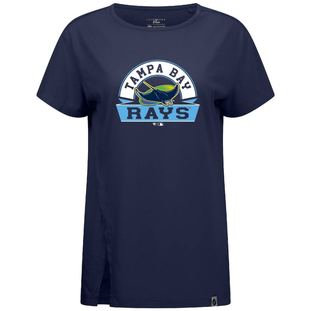 Navy Tampa Bay Rays Levelwear Women's Influx Banner Arch T-Shirt