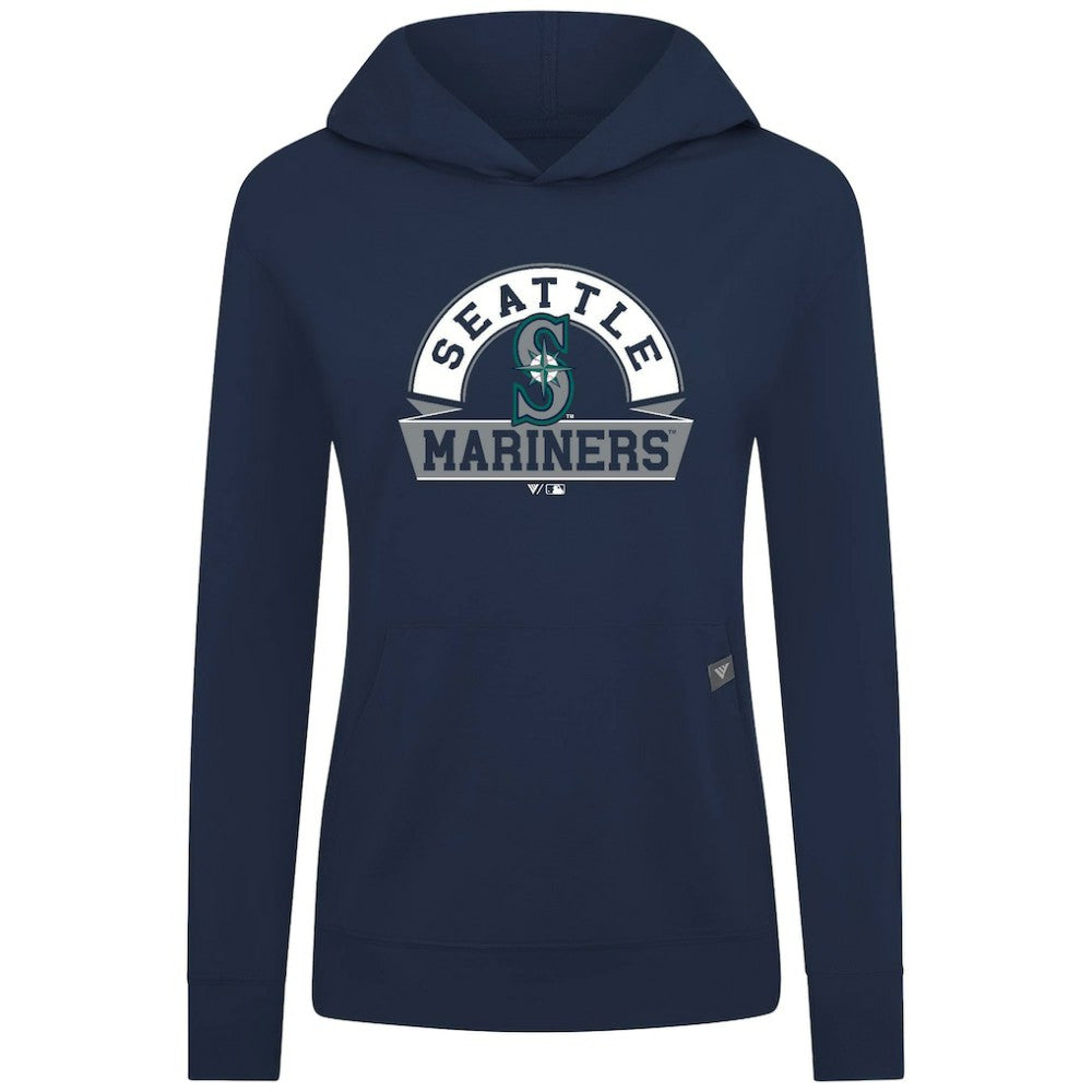 Navy Seattle Mariners Levelwear Women's Relay Banner Arch Long Sleeve T-Shirt Hoodie