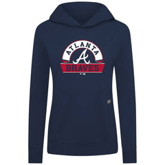 Navy Atlanta Braves Levelwear Women's Relay Banner Arch Long Sleeve T-Shirt Hoodie