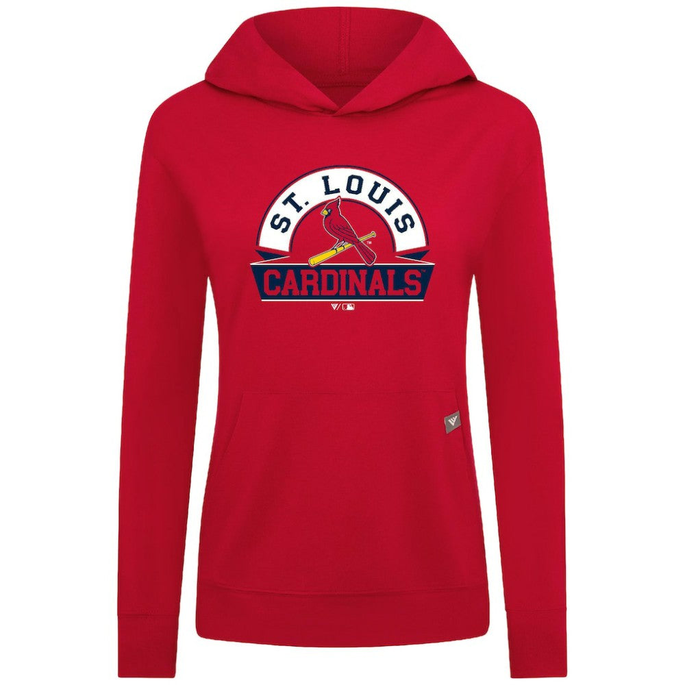 Red St. Louis Cardinals Levelwear Women's Relay Banner Arch Long Sleeve T-Shirt Hoodie