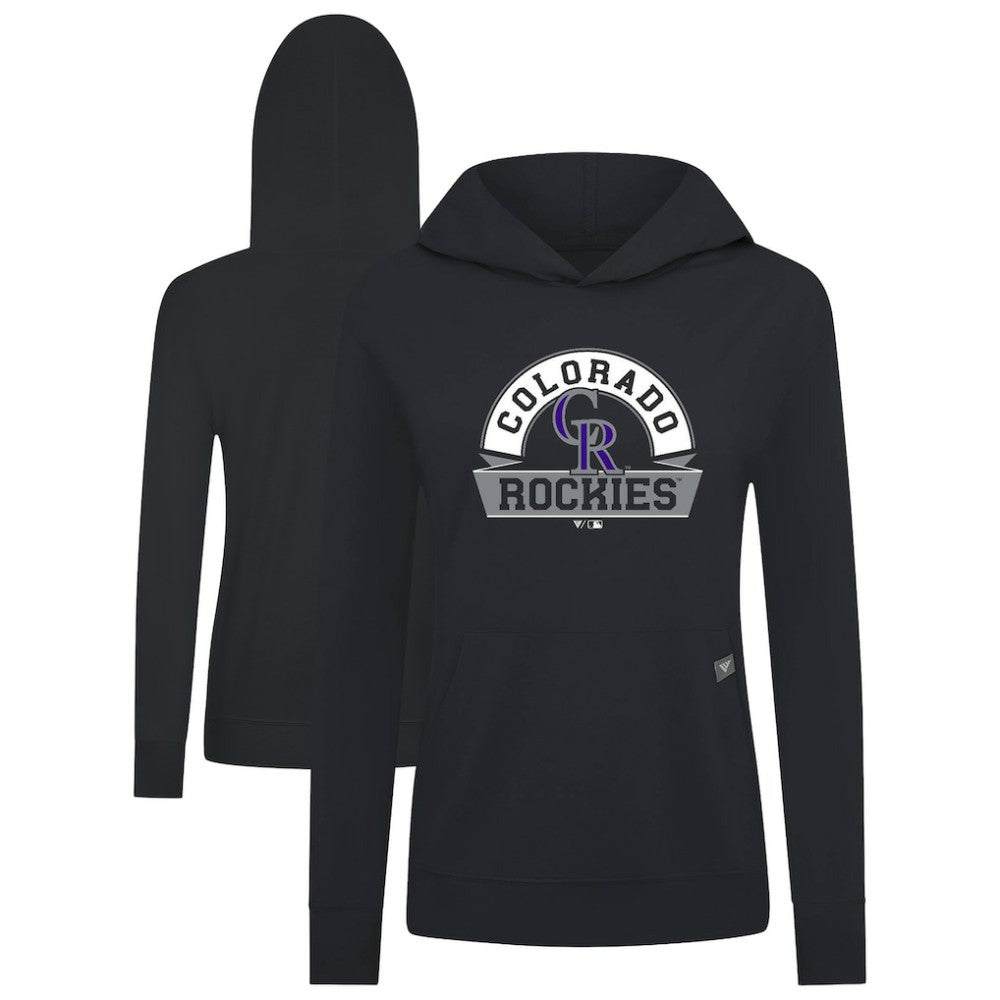 Black Colorado Rockies Levelwear Women's Relay Banner Arch Long Sleeve T-Shirt Hoodie