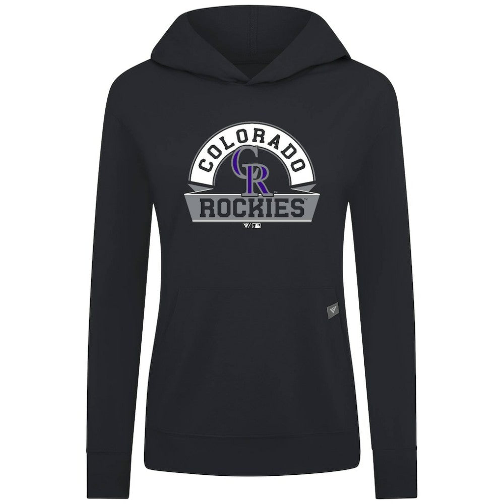 Black Colorado Rockies Levelwear Women's Relay Banner Arch Long Sleeve T-Shirt Hoodie