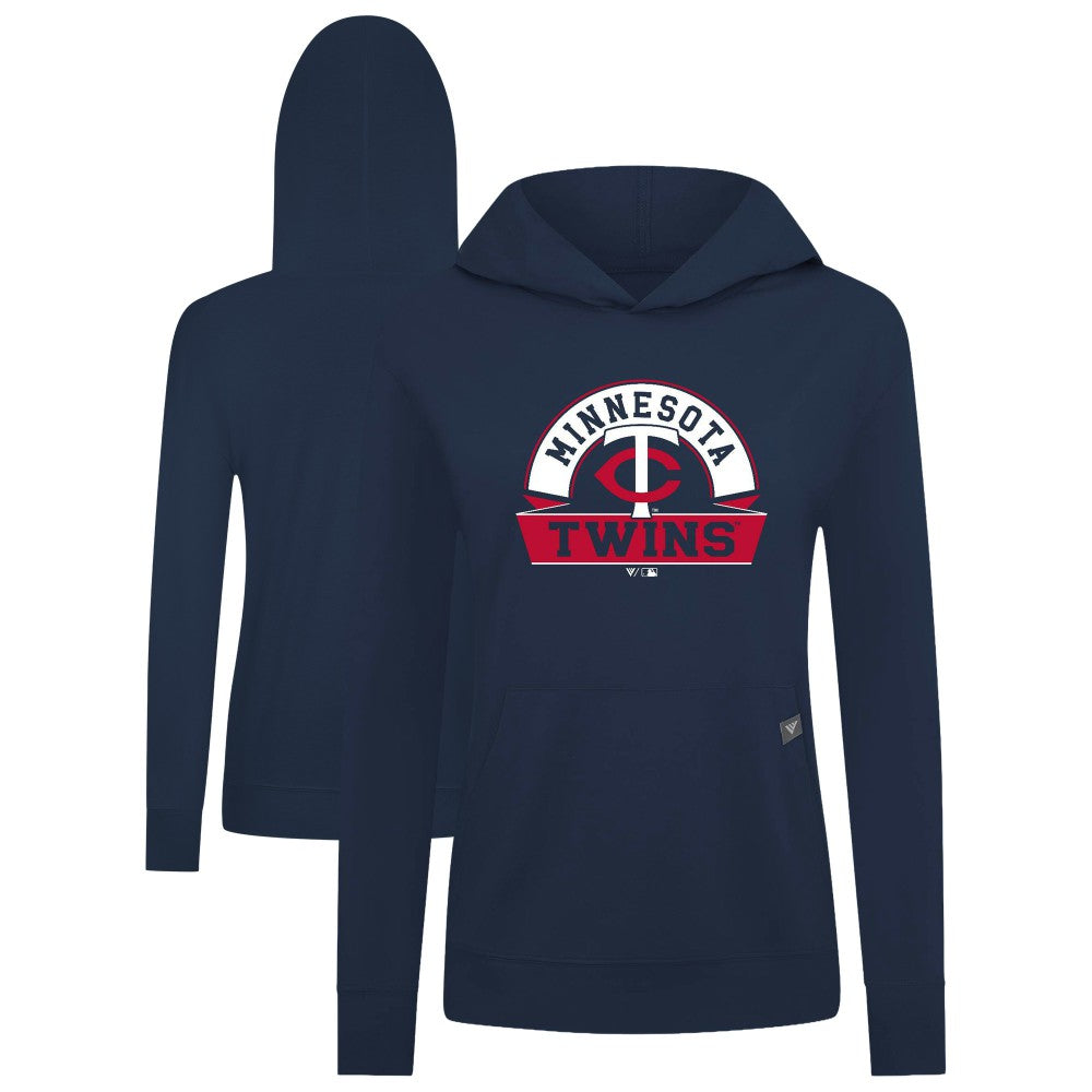 Navy Minnesota Twins Levelwear Women's Relay Banner Arch Long Sleeve T-Shirt Hoodie
