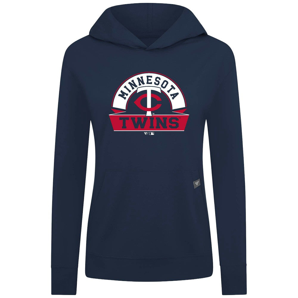 Navy Minnesota Twins Levelwear Women's Relay Banner Arch Long Sleeve T-Shirt Hoodie