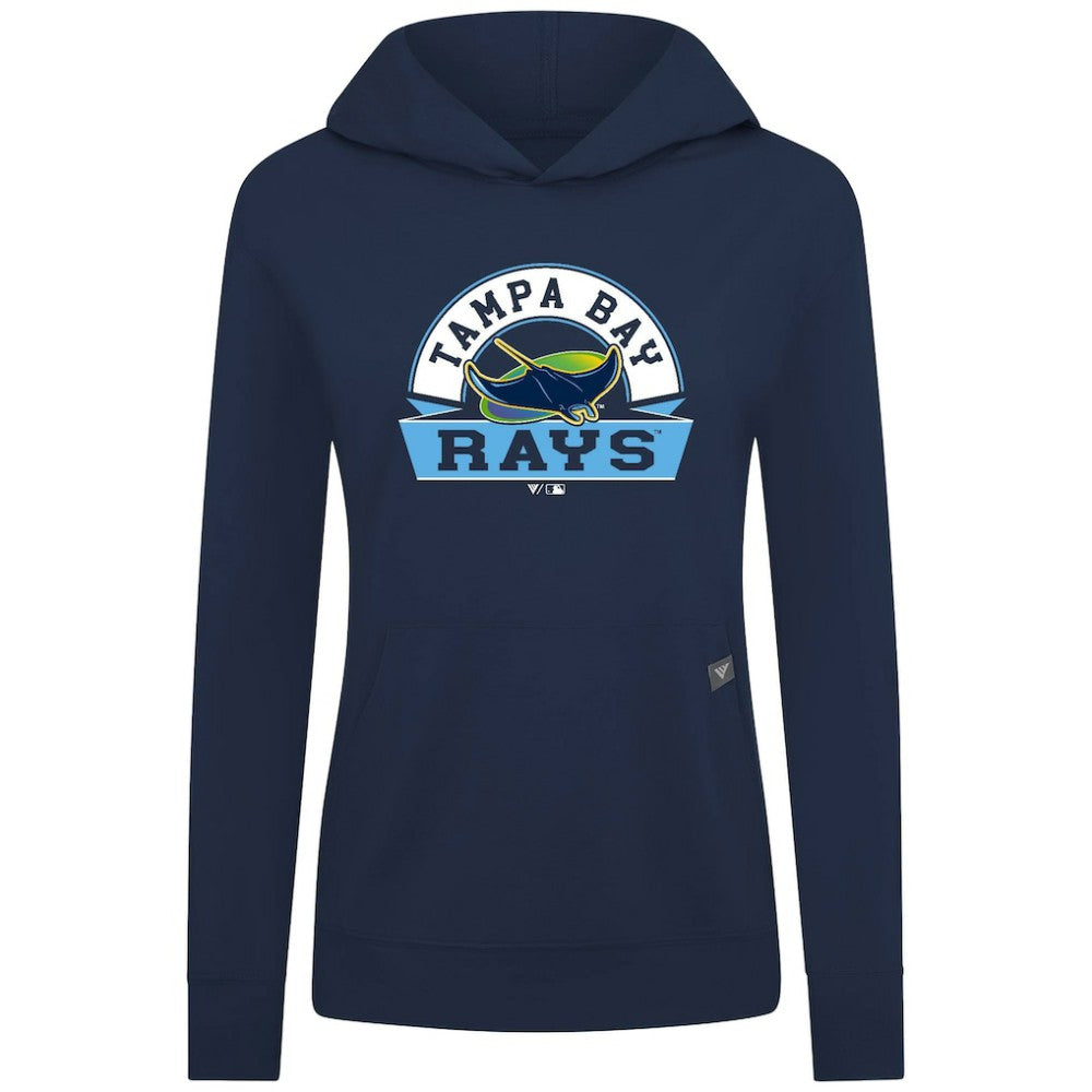 Navy Tampa Bay Rays Levelwear Women's Relay Banner Arch Long Sleeve T-Shirt Hoodie