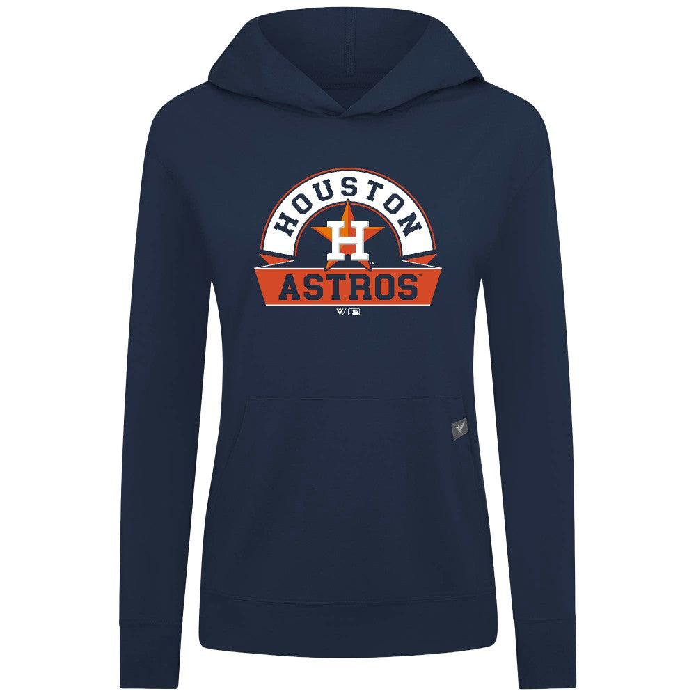 Navy Houston Astros Levelwear Women's Relay Banner Arch Long Sleeve T-Shirt Hoodie