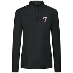 Black Texas Rangers Levelwear Women's Upright Insignia 2.0 Quarter-Zip Tri-Blend Top