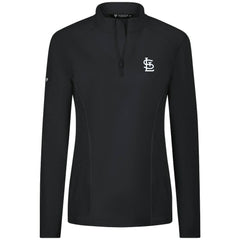 Black St. Louis Cardinals Levelwear Women's Upright Insignia 2.0 Quarter-Zip Tri-Blend Top