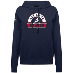 Navy Atlanta Braves Levelwear Women's Adorn Banner Arch Hoodie