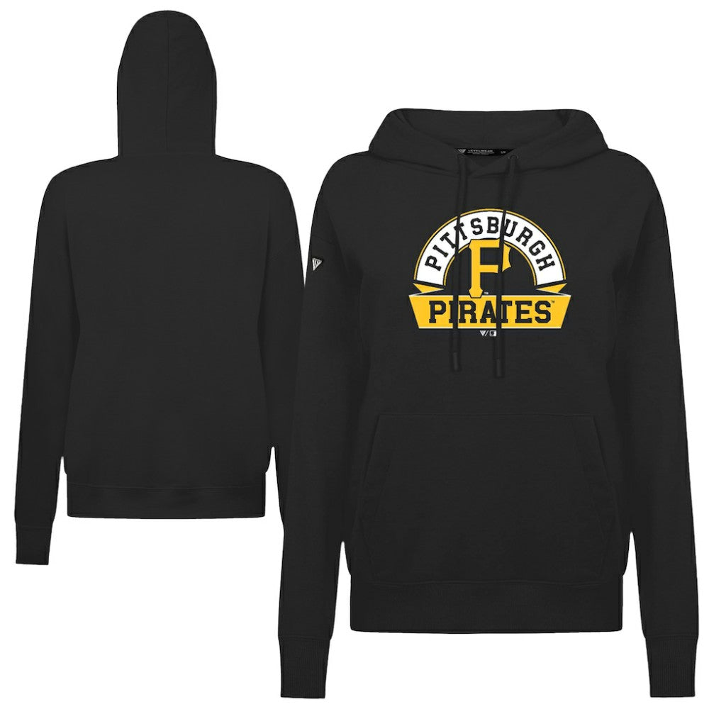 Black Pittsburgh Pirates Levelwear Women's Adorn Banner Arch Hoodie