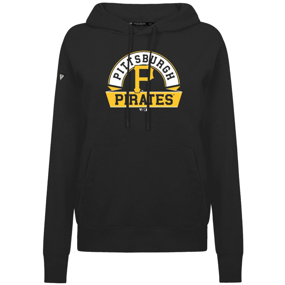 Black Pittsburgh Pirates Levelwear Women's Adorn Banner Arch Hoodie