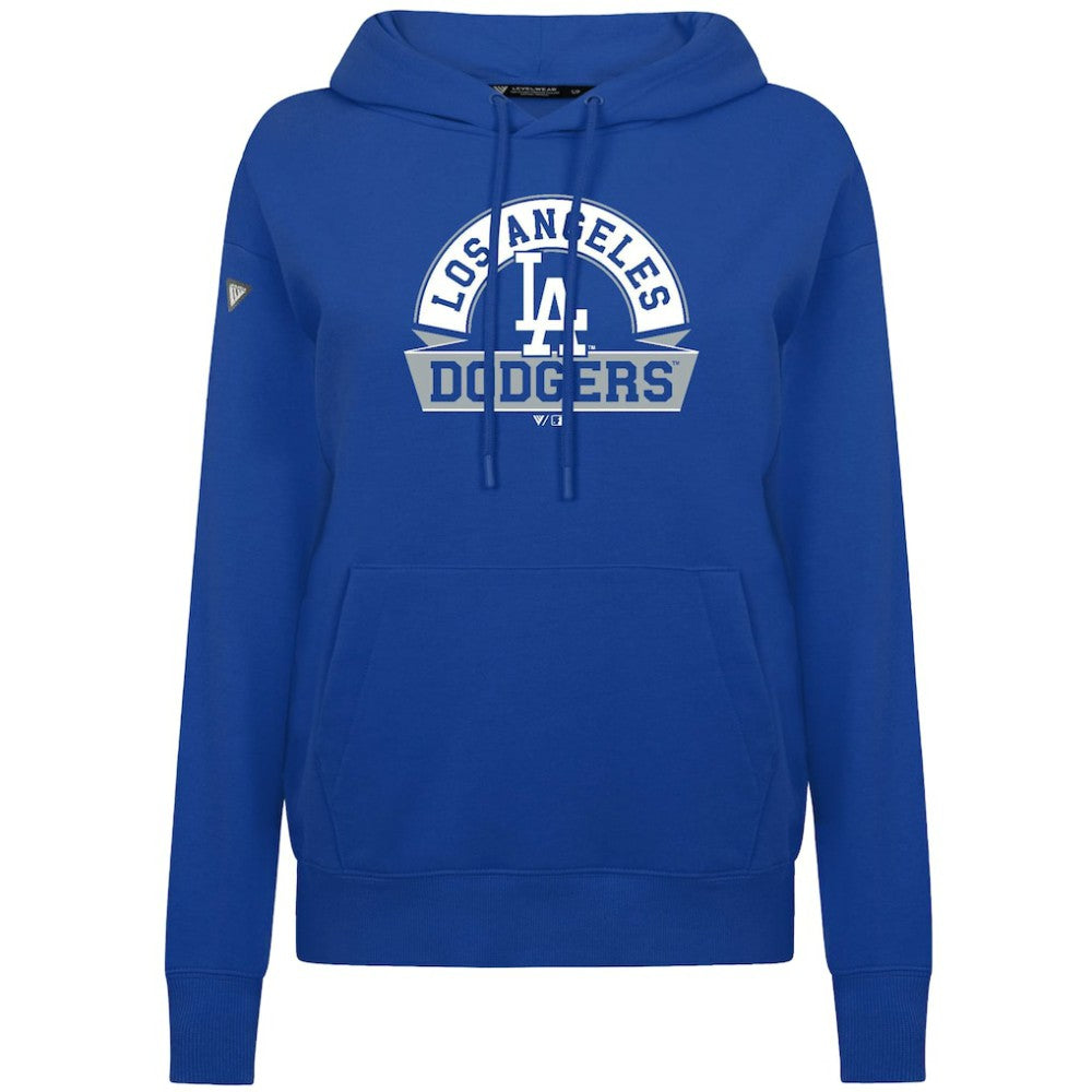 Royal Los Angeles Dodgers Levelwear Women's Adorn Banner Arch Hoodie