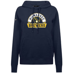 Navy Milwaukee Brewers Levelwear Women's Adorn Banner Arch Hoodie