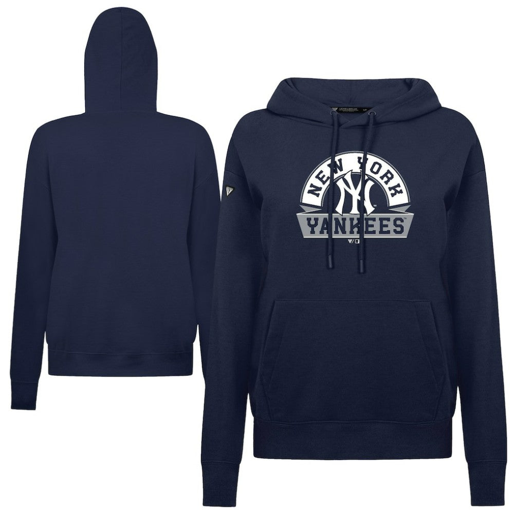 Navy New York Yankees Levelwear Women's Adorn Banner Arch Hoodie