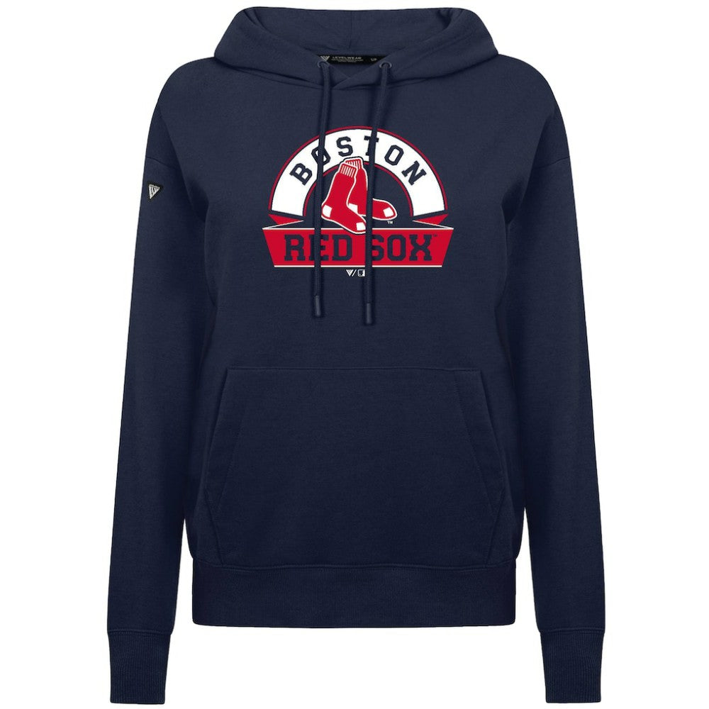 Navy Boston Red Sox Levelwear Women's Adorn Banner Arch Hoodie
