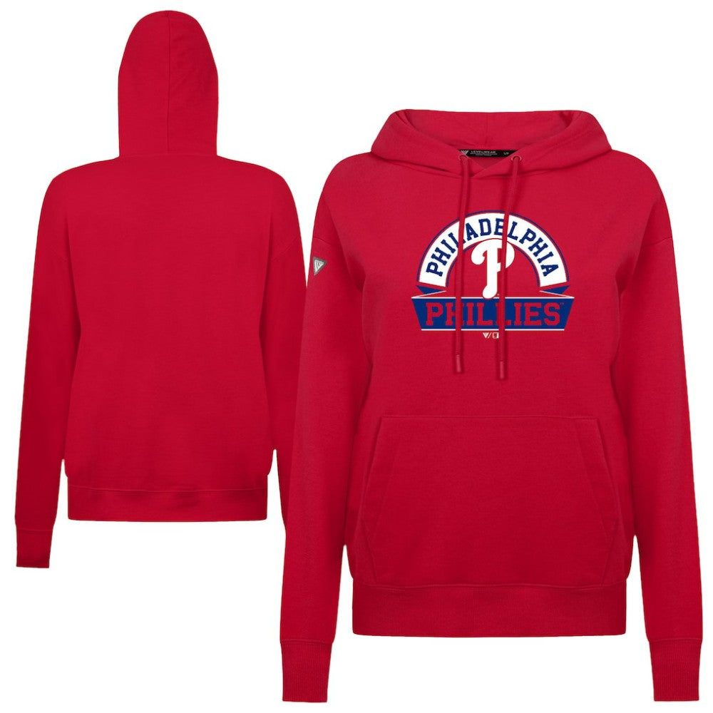 Red Philadelphia Phillies Levelwear Women's Adorn Banner Arch Hoodie