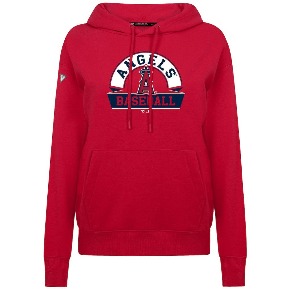 Red Los Angeles Angels Levelwear Women's Adorn Banner Arch Hoodie