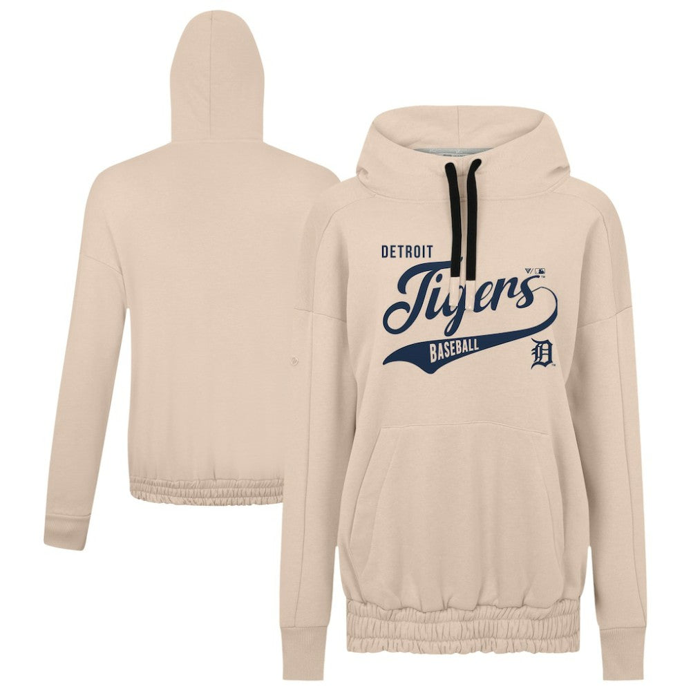 Khaki Detroit Tigers Levelwear Women's Oversized Waterfall Glide Hoodie