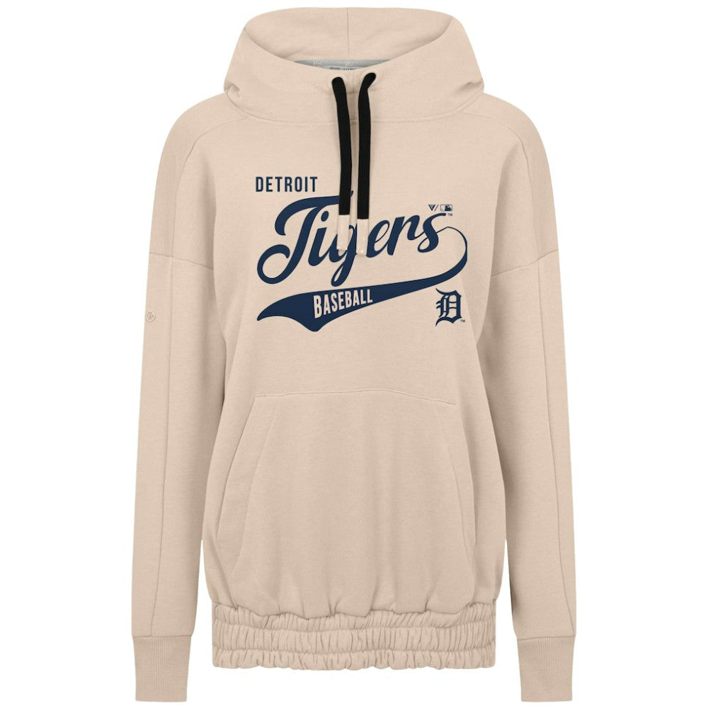Khaki Detroit Tigers Levelwear Women's Oversized Waterfall Glide Hoodie