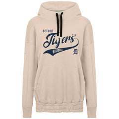 Khaki Detroit Tigers Levelwear Women's Oversized Waterfall Glide Hoodie