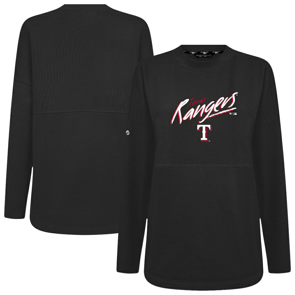 Black Texas Rangers Levelwear Women's Oversized Beaudry Sizzle Top