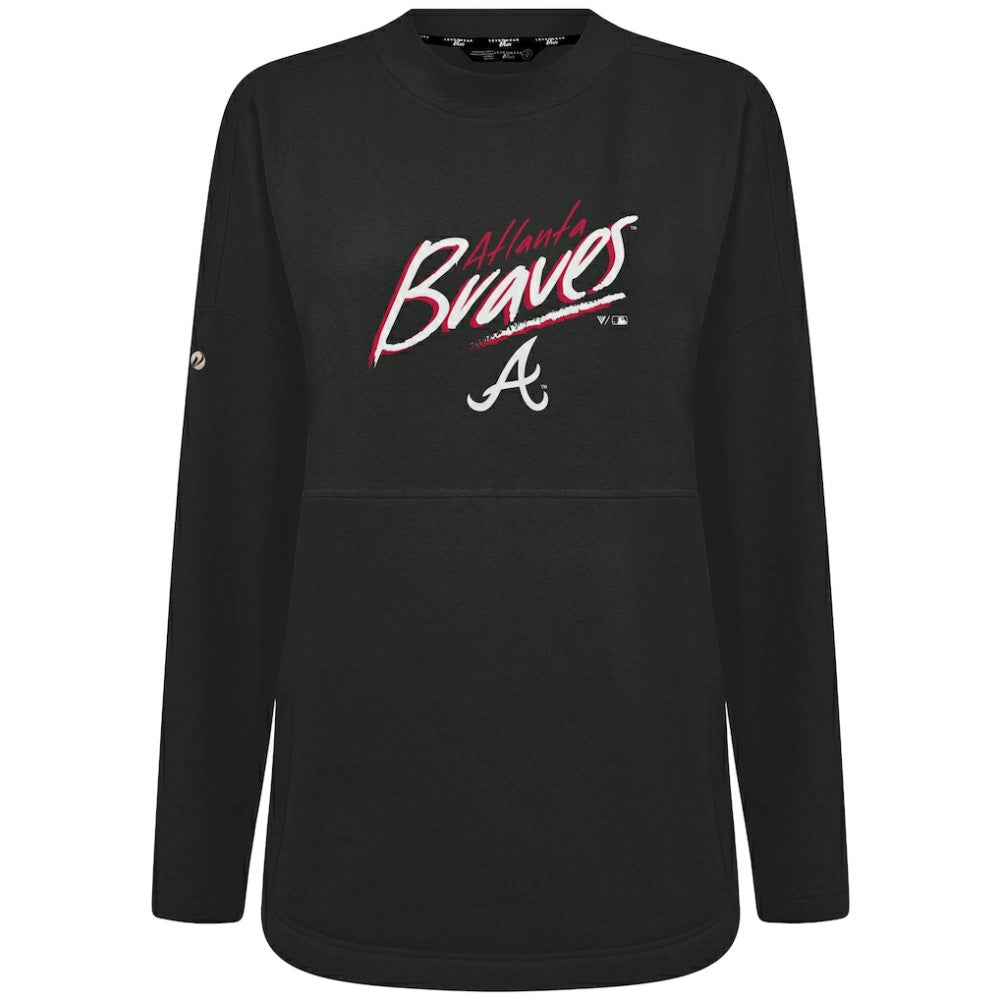 Black Atlanta Braves Levelwear Women's Oversized Beaudry Sizzle Top
