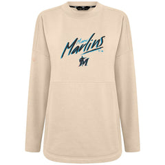 Khaki Miami Marlins Levelwear Women's Oversized Beaudry Sizzle Top