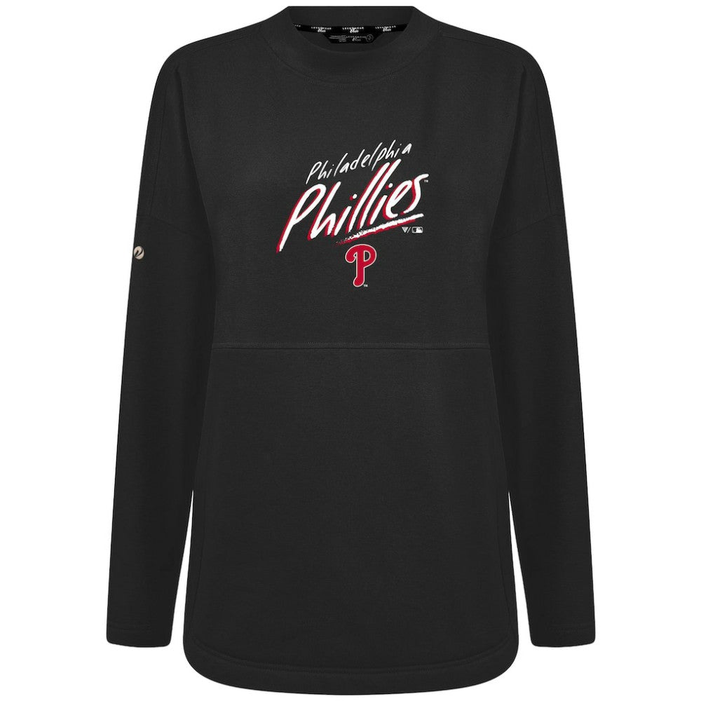 Black Philadelphia Phillies Levelwear Women's Oversized Beaudry Sizzle Top