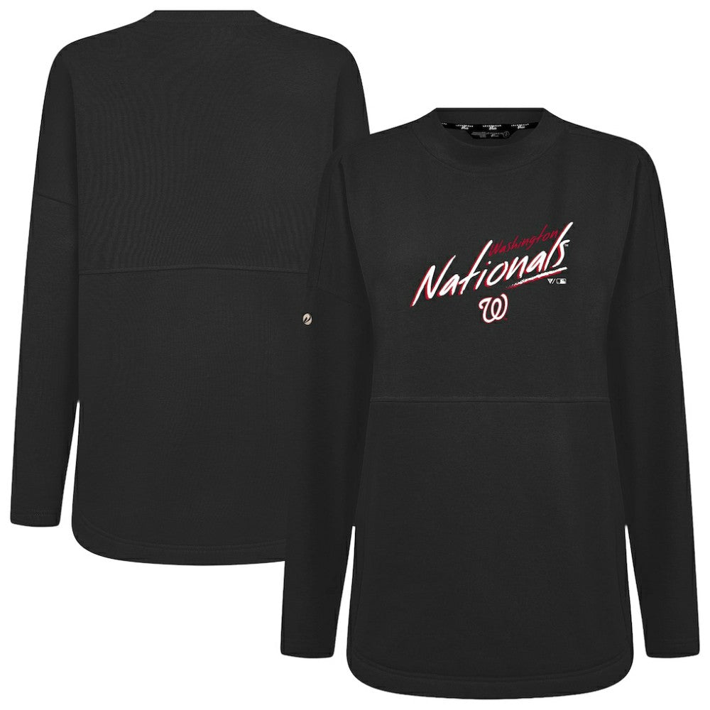 Black Washington Nationals Levelwear Women's Oversized Beaudry Sizzle Top