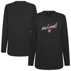 Black Washington Nationals Levelwear Women's Oversized Beaudry Sizzle Top