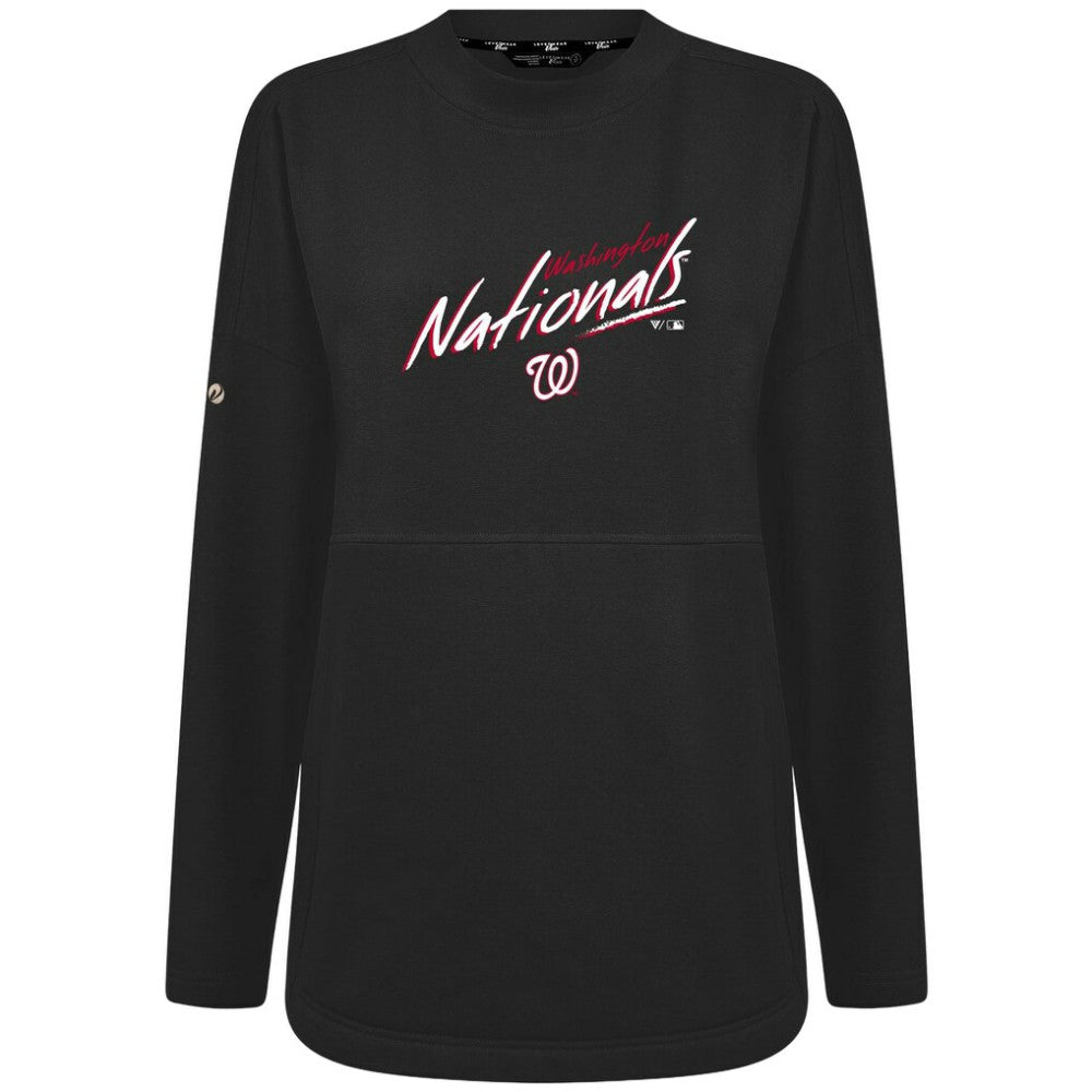 Black Washington Nationals Levelwear Women's Oversized Beaudry Sizzle Top