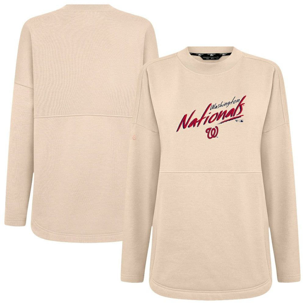 Khaki Washington Nationals Levelwear Women's Oversized Beaudry Sizzle Top