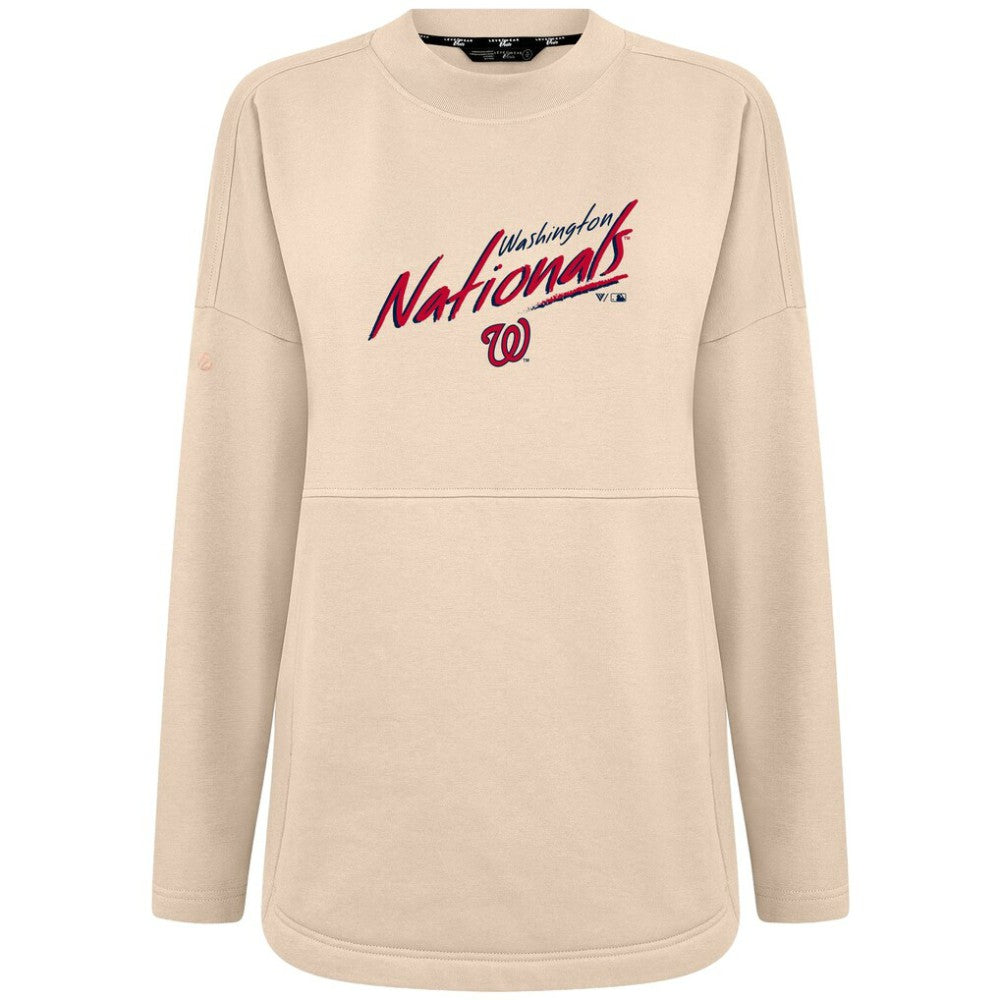 Khaki Washington Nationals Levelwear Women's Oversized Beaudry Sizzle Top