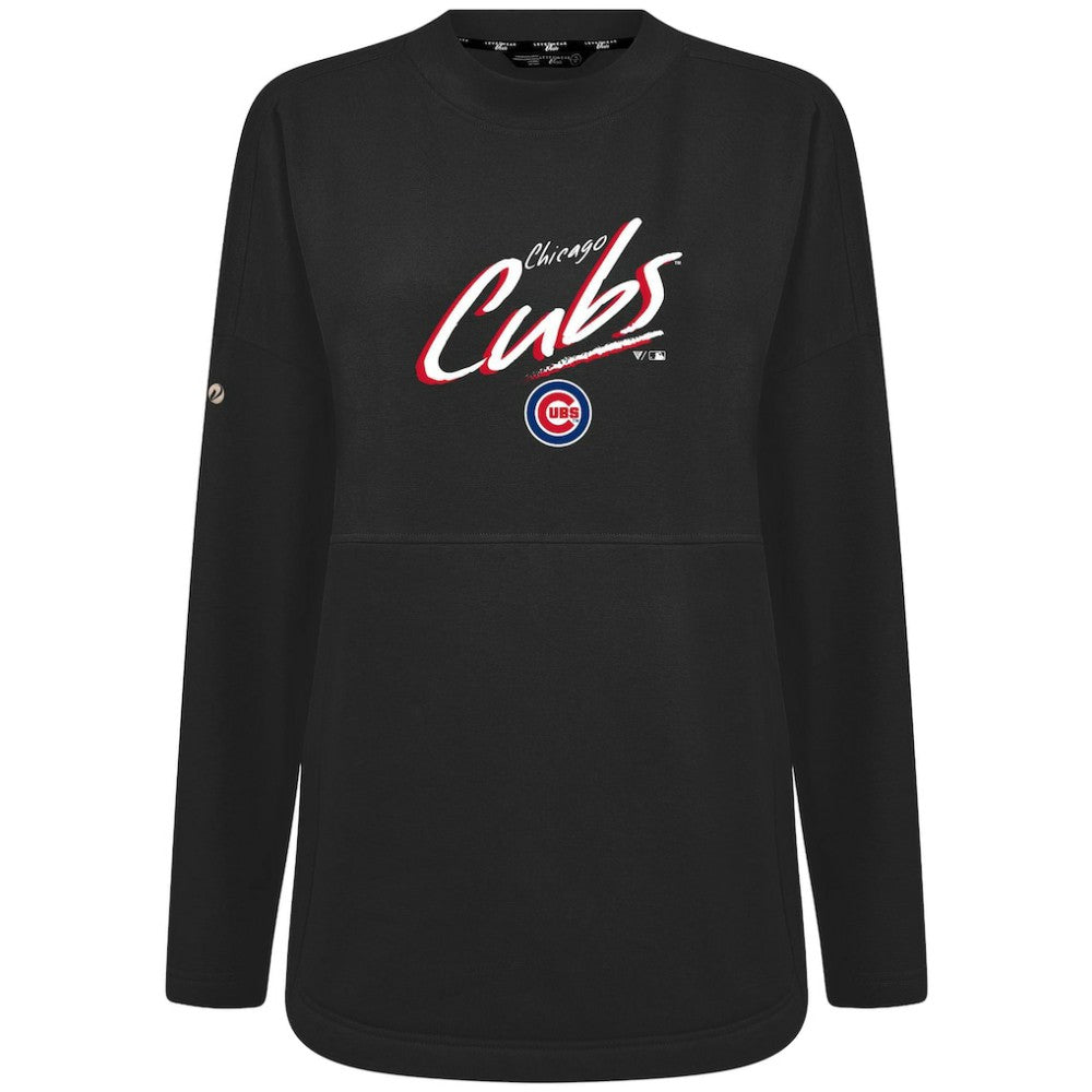 Black Chicago Cubs Levelwear Women's Oversized Beaudry Sizzle Top