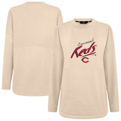 Khaki Cincinnati Reds Levelwear Women's Oversized Beaudry Sizzle Top