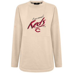 Khaki Cincinnati Reds Levelwear Women's Oversized Beaudry Sizzle Top