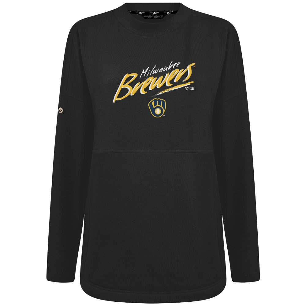 Black Milwaukee Brewers Levelwear Women's Oversized Beaudry Sizzle Top