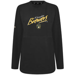 Black Milwaukee Brewers Levelwear Women's Oversized Beaudry Sizzle Top
