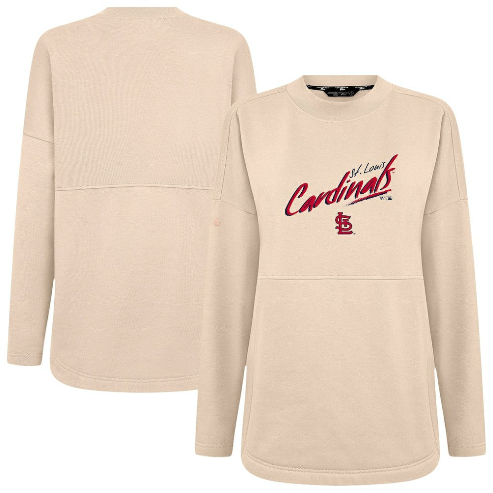 Khaki St. Louis Cardinals Levelwear Women's Oversized Beaudry Sizzle Top