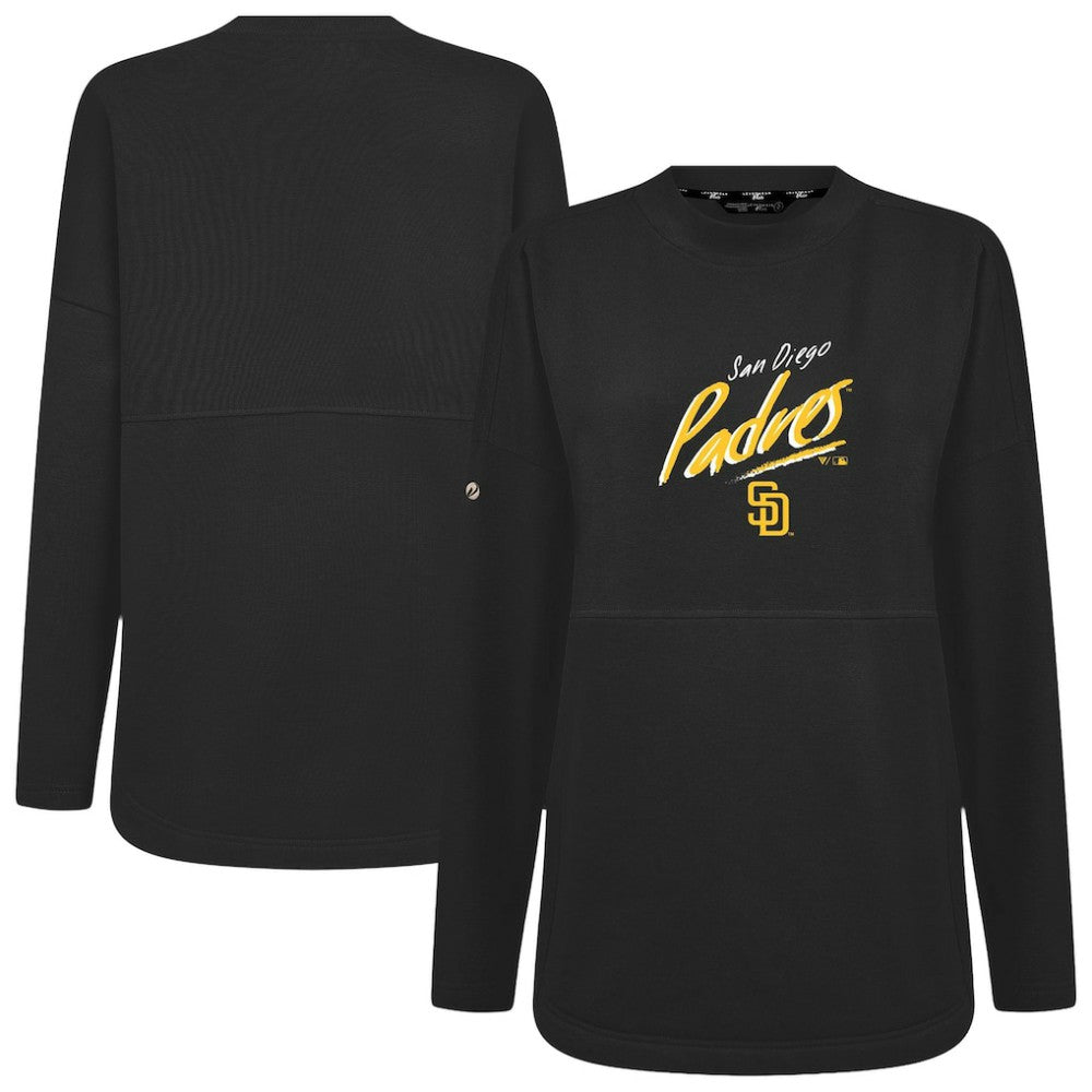 Black San Diego Padres Levelwear Women's Oversized Beaudry Sizzle Top