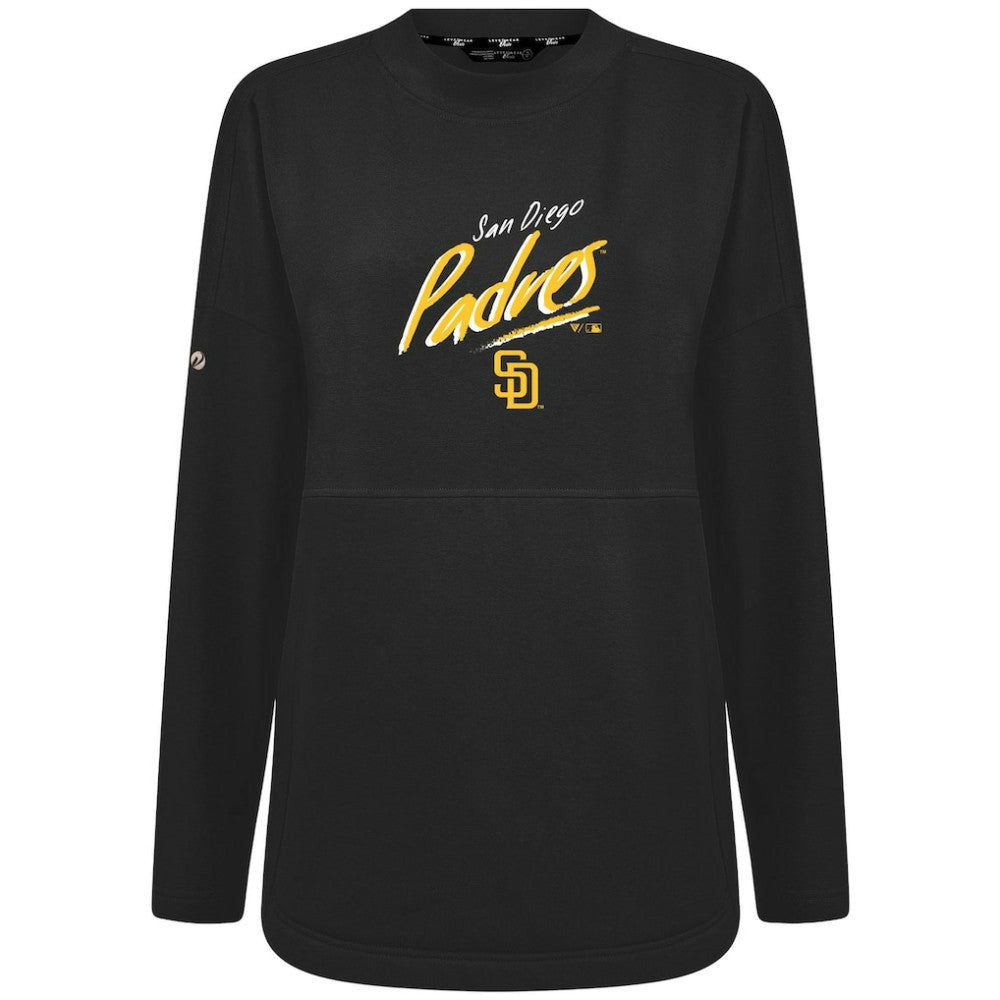 Black San Diego Padres Levelwear Women's Oversized Beaudry Sizzle Top