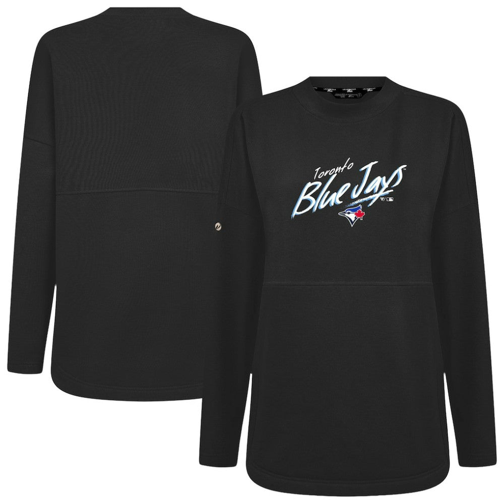 Black Toronto Blue Jays Levelwear Women's Oversized Beaudry Sizzle Top