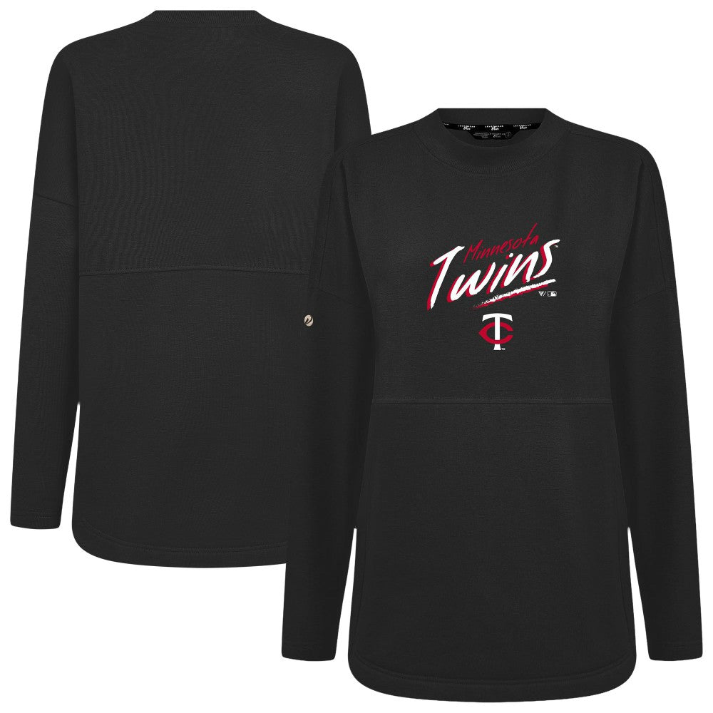 Black Minnesota Twins Levelwear Women's Oversized Beaudry Sizzle Top