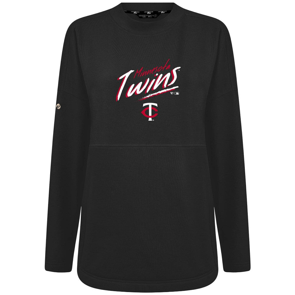 Black Minnesota Twins Levelwear Women's Oversized Beaudry Sizzle Top